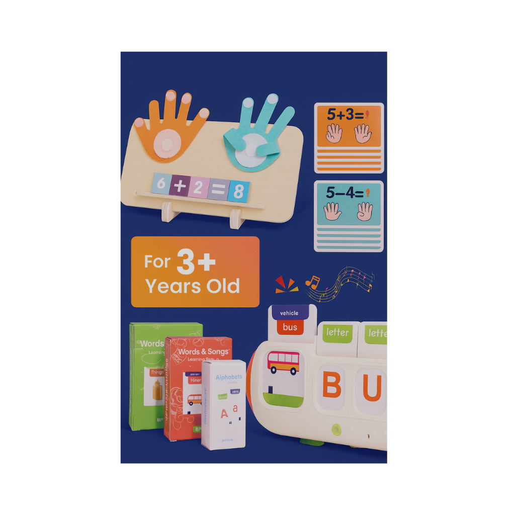 Talking flash cards learning toy with math board and colorful alphabet cards for kids ages 3+
