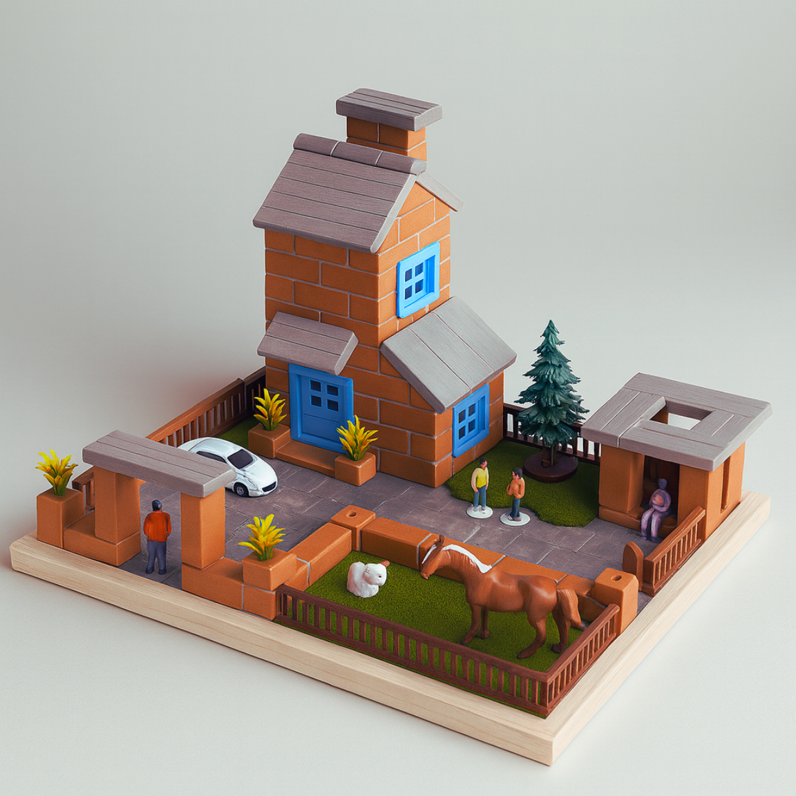 DIY mini brick house building kit with real clay bricks construction set ages 6+
